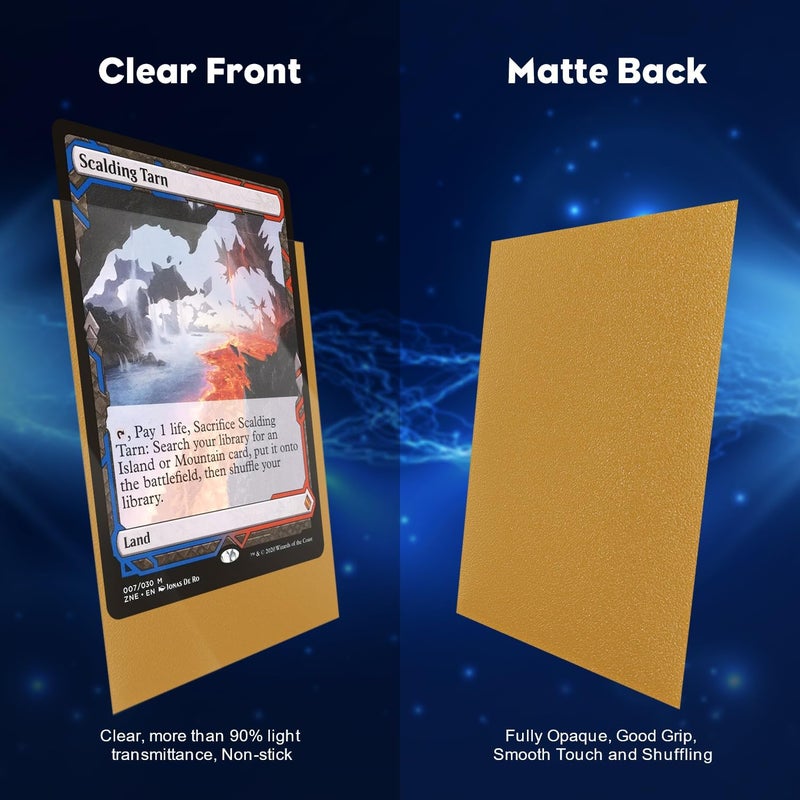 Katomula Gold MTG Card Sleeves 300CT, Matte Textured Back Card Sleeve Deck Card Protectors, Standard Size Card Sleeves for MTG, Baseball Card, Sports Cards, Game Card - Image 2